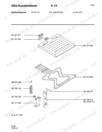 Взрыв-схема плиты (духовки) Aeg 7010E-M - Схема узла Section4