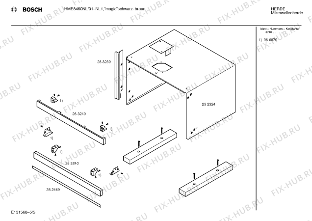 Схема №3 HME8460NL с изображением Вкладыш в панель для свч печи Bosch 00284323
