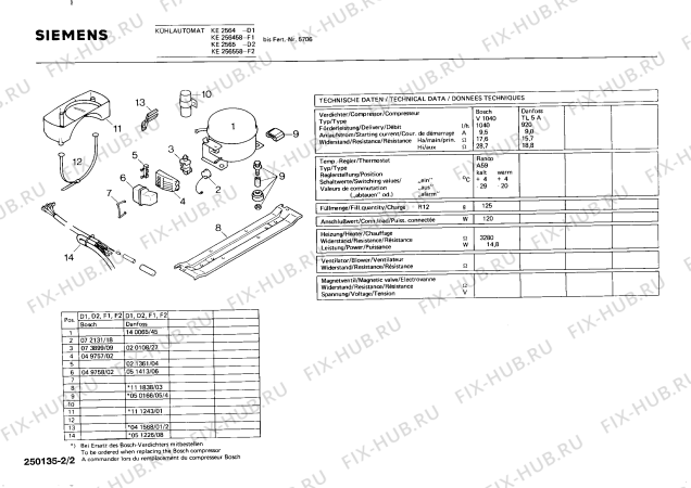 Взрыв-схема холодильника Siemens KE256458 - Схема узла 02