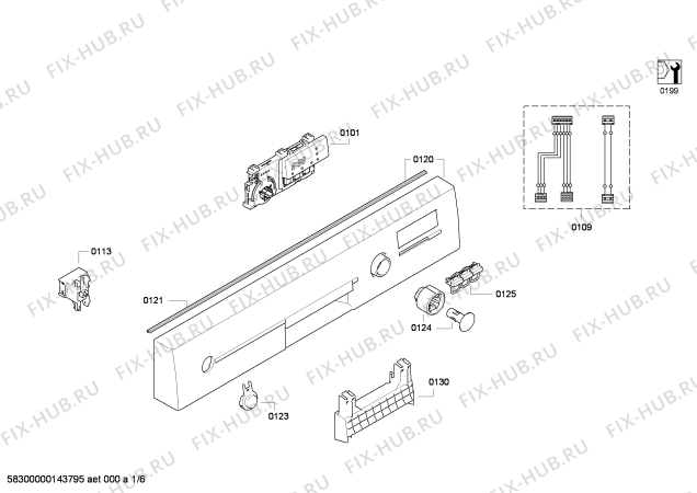 Схема №6 SN25E880EU с изображением Передняя панель для посудомойки Siemens 00675332