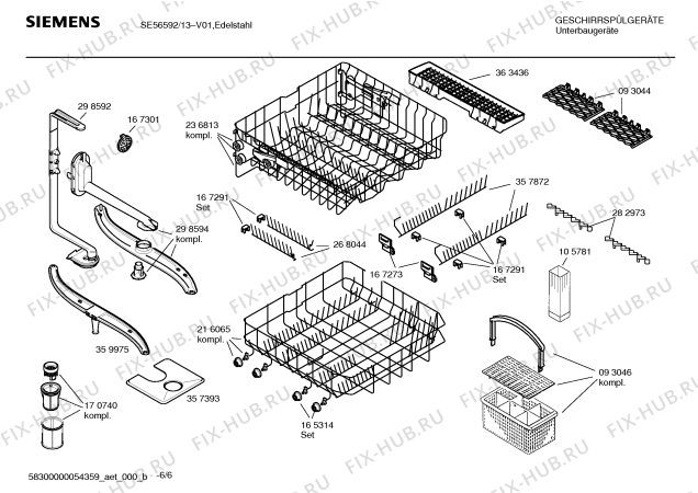 Взрыв-схема посудомоечной машины Siemens SE56592 - Схема узла 06