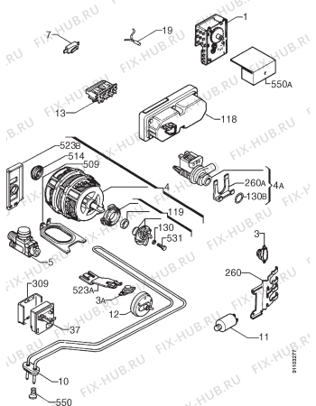 Взрыв-схема посудомоечной машины Zanussi DW927 - Схема узла Electrical equipment 268