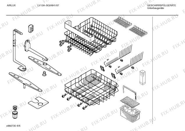 Взрыв-схема посудомоечной машины Airlux SGIAIH1 LV13A - Схема узла 06