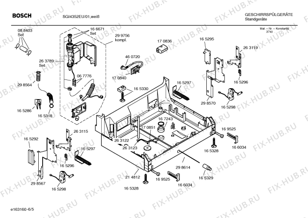 Взрыв-схема посудомоечной машины Bosch SGI4352EU SILENCE COMFORT - Схема узла 05