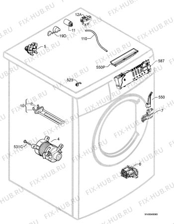 Взрыв-схема стиральной машины Zanussi ZWH6120 - Схема узла Electrical equipment 268