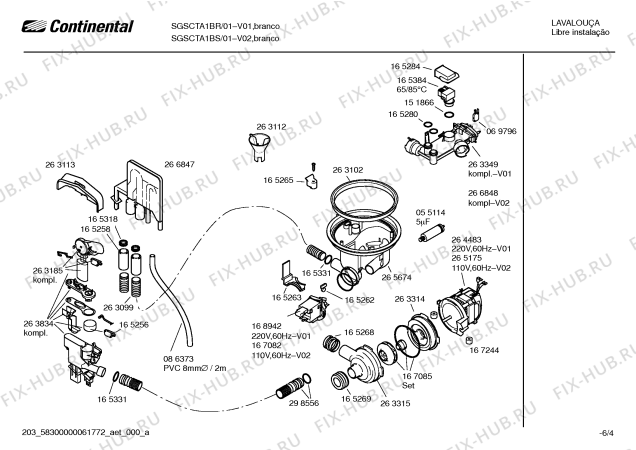Взрыв-схема посудомоечной машины Continental SGSCTA1BS Elegance - Схема узла 04