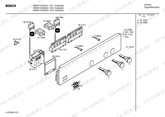 Схема №6 HBN9153GB с изображением Инструкция по эксплуатации для духового шкафа Bosch 00587539