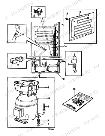 Взрыв-схема холодильника Electrolux TR1188 - Схема узла Refrigerator cooling system