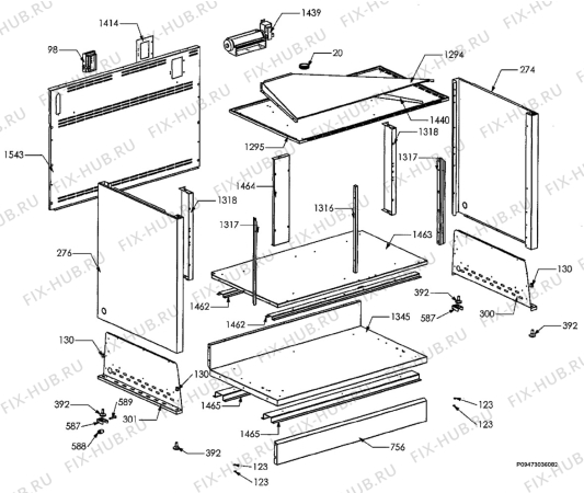 Взрыв-схема плиты (духовки) Zanussi Electrolux ZCM1080X - Схема узла Section 4