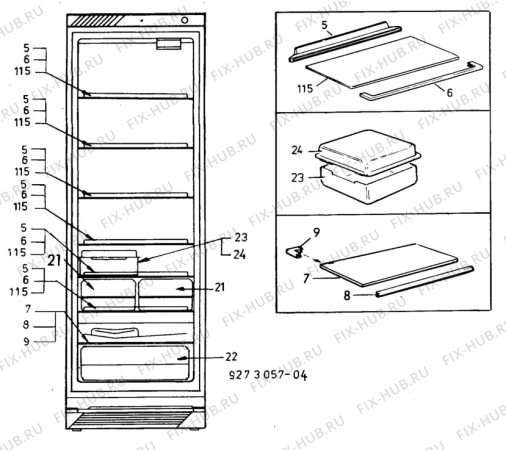 Взрыв-схема холодильника Privileg P3833 - Схема узла C10 Interior