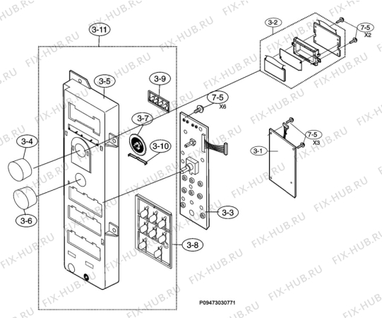 Взрыв-схема микроволновой печи Rex Electrolux MO941CXE - Схема узла Section 2