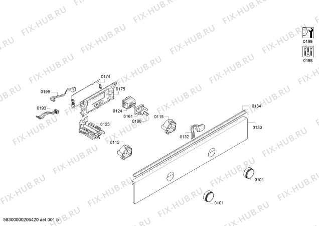 Схема №5 CF7M00250 с изображением Панель управления для плиты (духовки) Bosch 11023001
