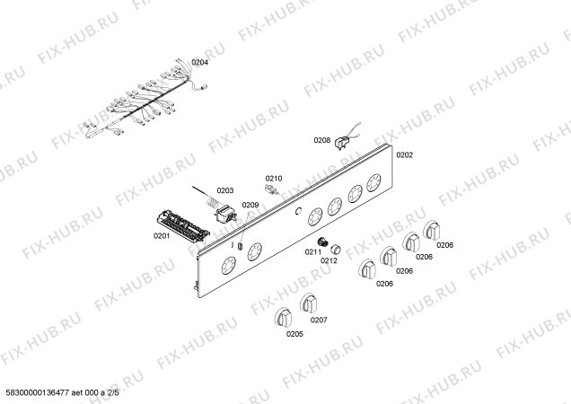 Взрыв-схема плиты (духовки) Bosch HSV522120T - Схема узла 02