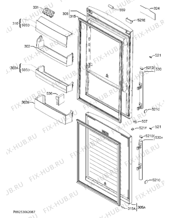 Взрыв-схема холодильника Electrolux EN93888MX - Схема узла Door 003