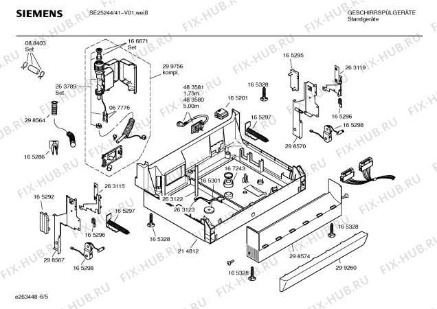 Схема №4 SE25244 с изображением Инструкция по эксплуатации для посудомоечной машины Siemens 00582653