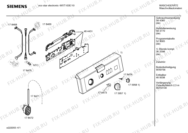 Схема №3 WXT103E SIWAMAT ecostar с изображением Инструкция по эксплуатации для стиральной машины Siemens 00584385