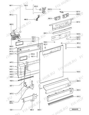 Схема №2 GSF 2981 WS с изображением Обшивка для посудомоечной машины Whirlpool 481245372064