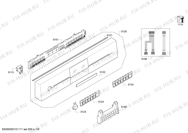 Схема №3 SN28M252DE с изображением Набор кнопок для посудомойки Siemens 00612113