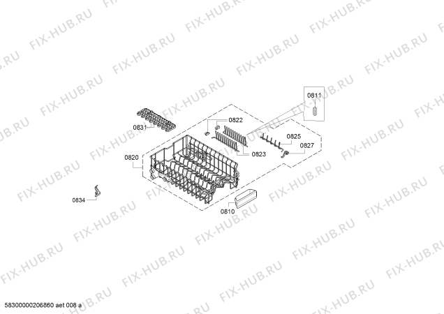 Взрыв-схема посудомоечной машины Bosch SPI66TS00D, Exclusiv, Made in Germany - Схема узла 09