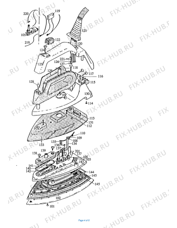 Схема №3 STIRELLA 601 BIANCA-NERA с изображением Крышка для утюга (парогенератора) DELONGHI SC35010010