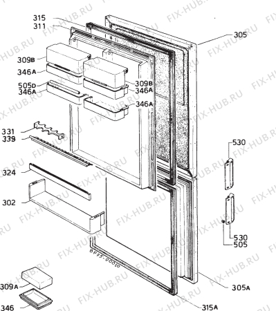 Взрыв-схема холодильника Zanussi Z518/8R - Схема узла Door 003