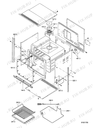 Схема №3 AKZ 387 WH с изображением Обшивка для плиты (духовки) Whirlpool 481246448135