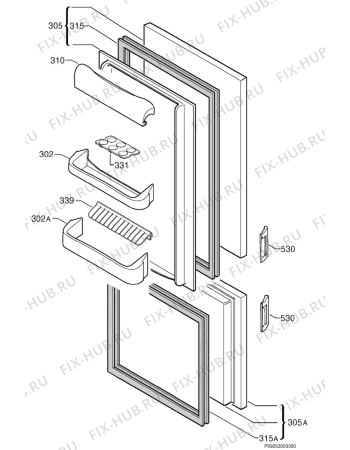 Взрыв-схема холодильника Electrolux ER7521B - Схема узла Door 003