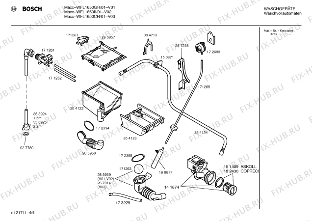 Взрыв-схема стиральной машины Bosch WFL1650II WFL1650 electronic riconoscimento carico - Схема узла 04