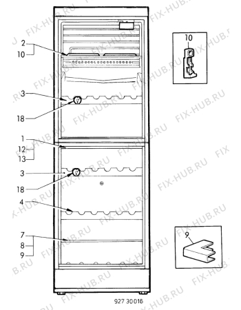 Взрыв-схема холодильника Electrolux RP1393A - Схема узла C10 Interior