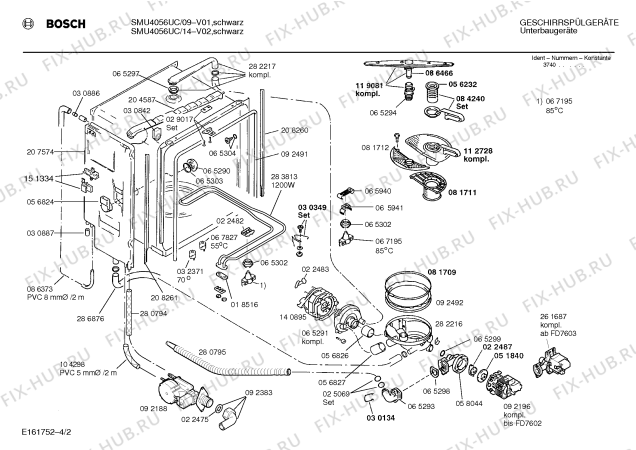 Схема №3 SMU4056UC с изображением Панель для посудомойки Bosch 00286598