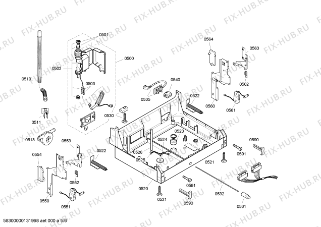 Схема №3 SL65E331EU с изображением Набор кнопок для посудомойки Bosch 00600475