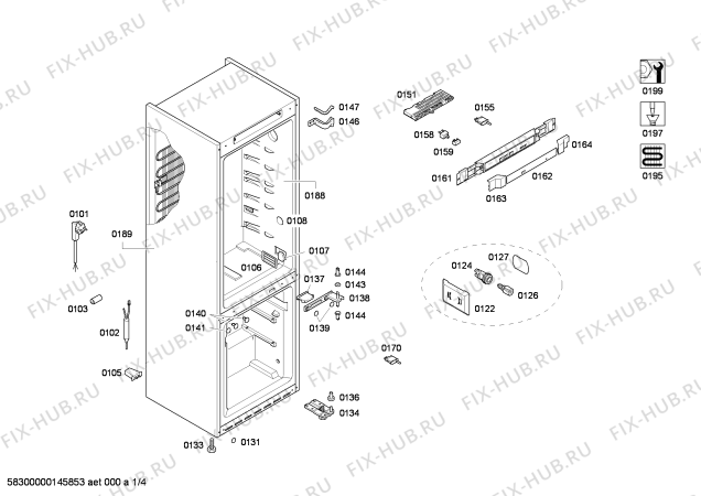 Схема №4 KGH36S20GB с изображением Шарнир для холодильной камеры Bosch 00611716
