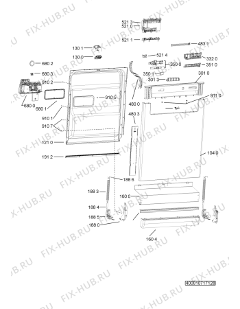Схема №4 MDW 2001 AGX с изображением Микромодуль для посудомоечной машины Whirlpool 481010786451
