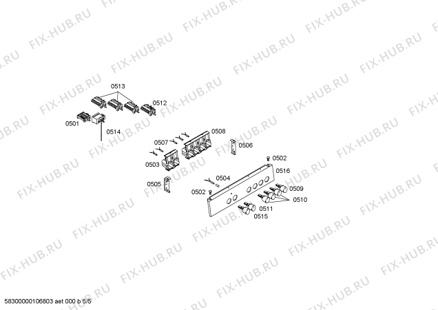 Схема №2 P1HCB22328 с изображением Панель управления для плиты (духовки) Bosch 00442565