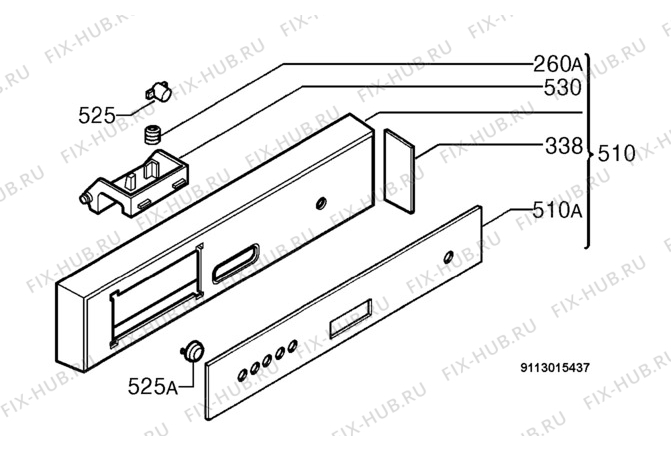 Взрыв-схема посудомоечной машины Kuppersbusch IG447.0E - Схема узла Command panel 037