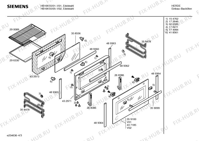 Схема №2 HB16K55 с изображением Инструкция по эксплуатации для духового шкафа Siemens 00586384