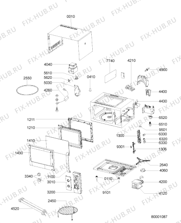 Схема №1 PCMF 211018 W с изображением Дверь для микроволновой печи Whirlpool 480120101634