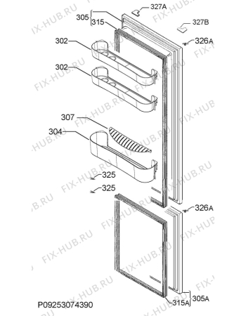 Взрыв-схема холодильника Zoppas PRB34336EX - Схема узла Door