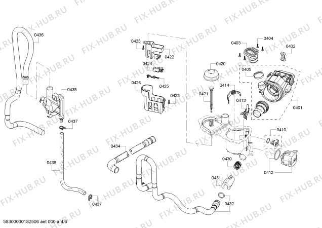 Взрыв-схема посудомоечной машины Bosch SHV4AT53UC Silence 49dBA - Схема узла 04