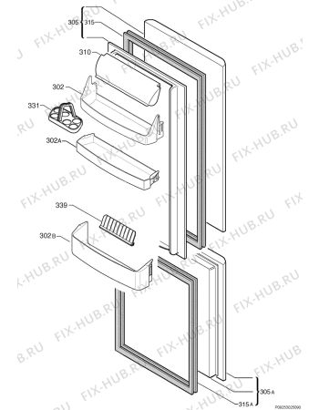 Взрыв-схема холодильника Zanussi Electrolux ZNB3240S - Схема узла Door 003