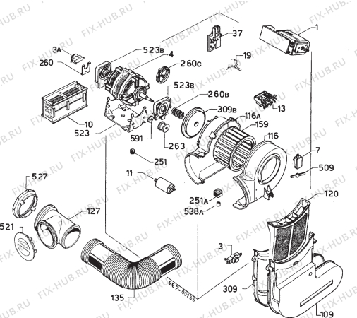 Взрыв-схема стиральной машины Zanussi TE301 - Схема узла Electrical equipment 268
