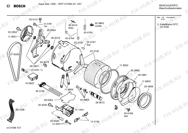 Схема №3 WFF147ANL, Aqua Star 1200 с изображением Инструкция по эксплуатации для стиральной машины Bosch 00522917