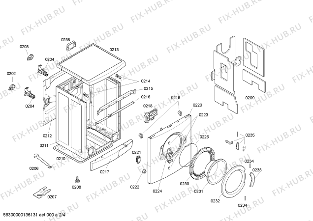 Схема №2 WM16E360NL E16.36 с изображением Панель управления для стиралки Siemens 00668264