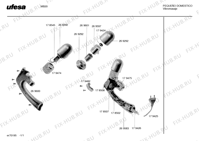 Схема №1 MB20 с изображением Трансформатор для блендера (миксера) Bosch 00178508