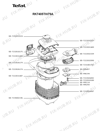 Схема №1 RK740565/79A с изображением Дроссель для электропароварки Tefal US-7222031524
