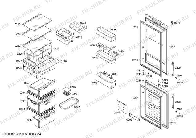 Схема №3 3KFB7615 с изображением Дверь для холодильника Bosch 00246268