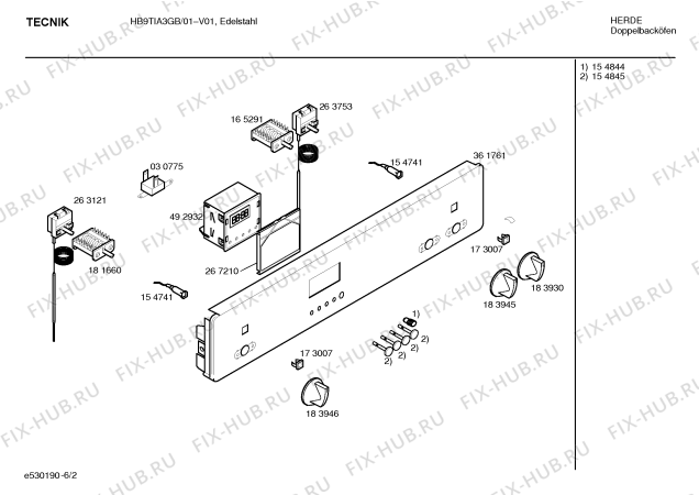 Взрыв-схема плиты (духовки) Tecnik HB9TIA3GB TKC8085 - Схема узла 02