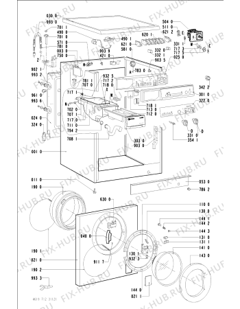 Схема №1 WA 2040 A/WS-GR с изображением Обшивка для стиральной машины Whirlpool 481245918164