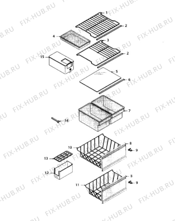 Взрыв-схема холодильника Electrolux TR9090 - Схема узла Furniture