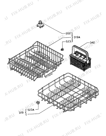 Взрыв-схема посудомоечной машины Marijnen CMS80 - Схема узла Baskets, tubes 061